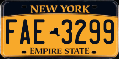NY license plate FAE3299