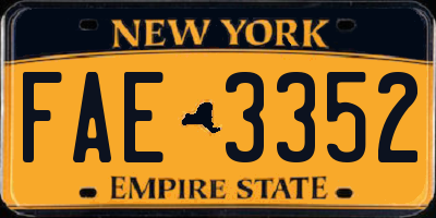 NY license plate FAE3352