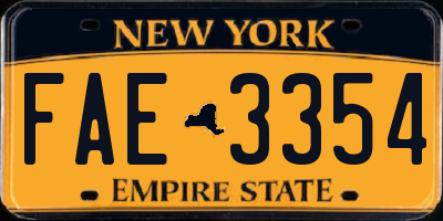 NY license plate FAE3354