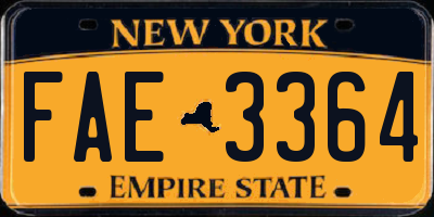 NY license plate FAE3364