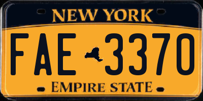 NY license plate FAE3370
