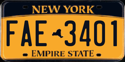 NY license plate FAE3401