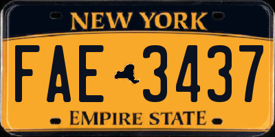 NY license plate FAE3437