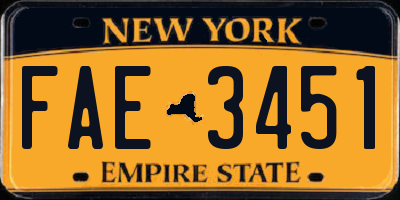 NY license plate FAE3451