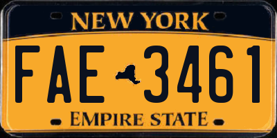 NY license plate FAE3461