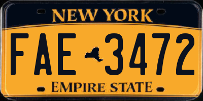 NY license plate FAE3472