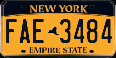 NY license plate FAE3484