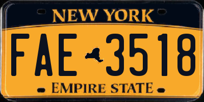 NY license plate FAE3518