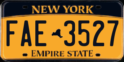 NY license plate FAE3527