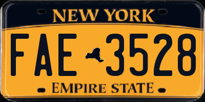 NY license plate FAE3528