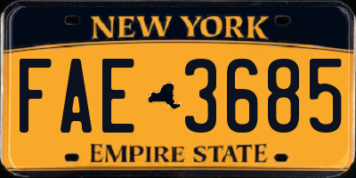 NY license plate FAE3685