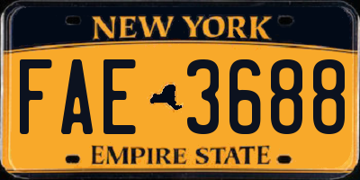 NY license plate FAE3688