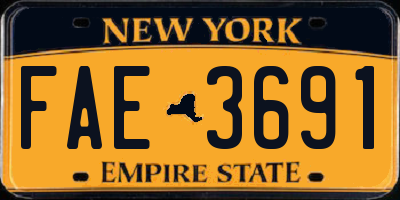 NY license plate FAE3691