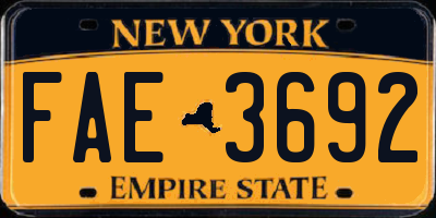NY license plate FAE3692
