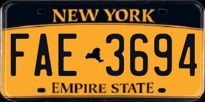 NY license plate FAE3694