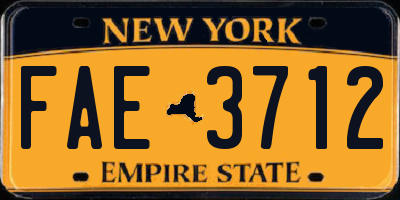 NY license plate FAE3712