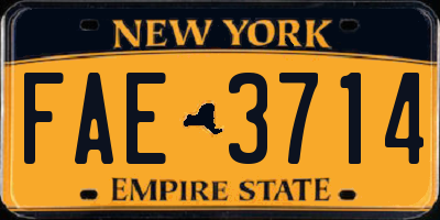 NY license plate FAE3714