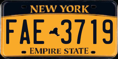 NY license plate FAE3719