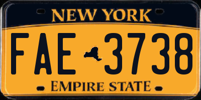 NY license plate FAE3738