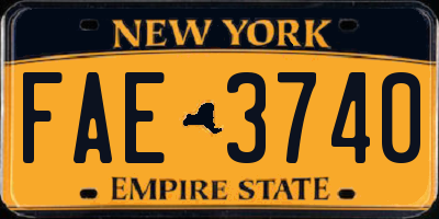 NY license plate FAE3740