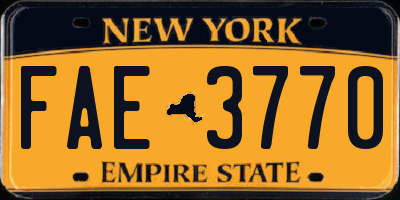 NY license plate FAE3770