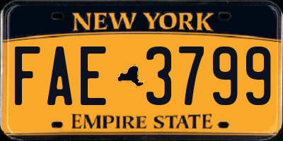 NY license plate FAE3799