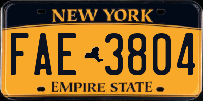 NY license plate FAE3804