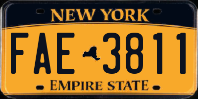 NY license plate FAE3811