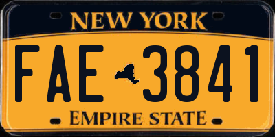 NY license plate FAE3841