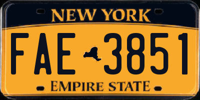 NY license plate FAE3851