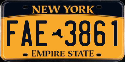 NY license plate FAE3861