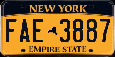 NY license plate FAE3887