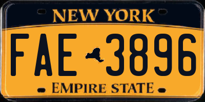 NY license plate FAE3896