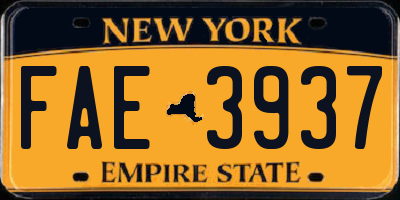 NY license plate FAE3937