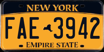 NY license plate FAE3942