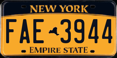 NY license plate FAE3944