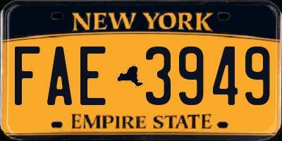 NY license plate FAE3949