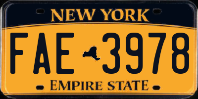 NY license plate FAE3978