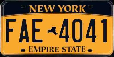 NY license plate FAE4041