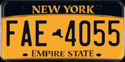 NY license plate FAE4055