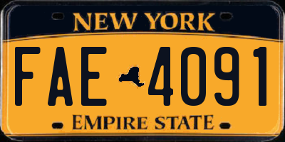 NY license plate FAE4091