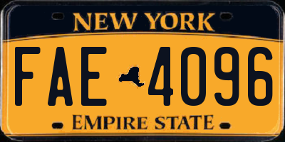 NY license plate FAE4096