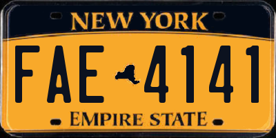 NY license plate FAE4141