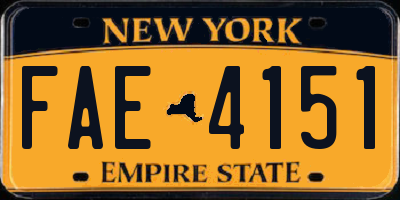 NY license plate FAE4151