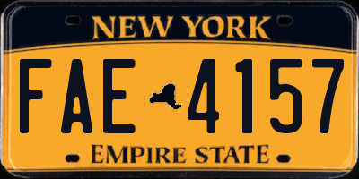 NY license plate FAE4157