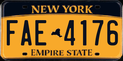 NY license plate FAE4176