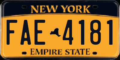 NY license plate FAE4181