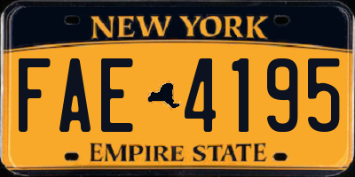 NY license plate FAE4195