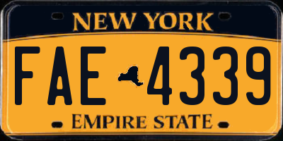 NY license plate FAE4339
