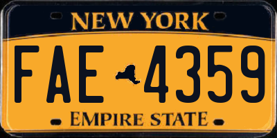 NY license plate FAE4359